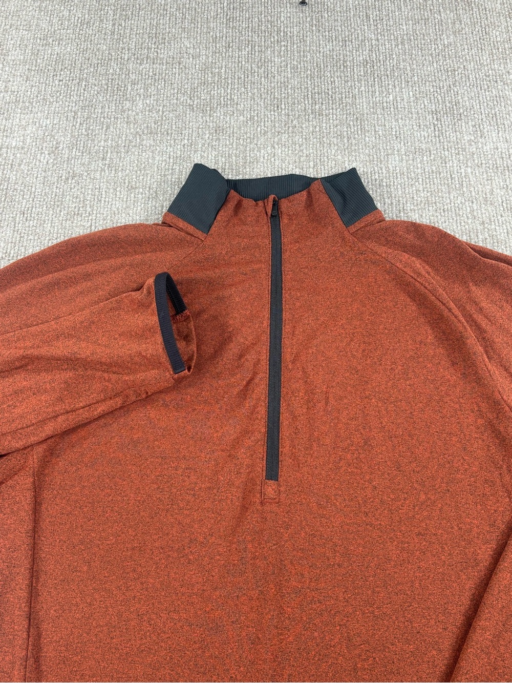 REI Co-op Pullover Mens Small Orange Quarter Zip Long Sleeve Outdoor Gorpcore